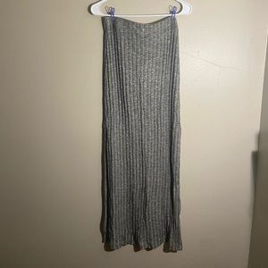 Heathered Green Split Maxi Skirt